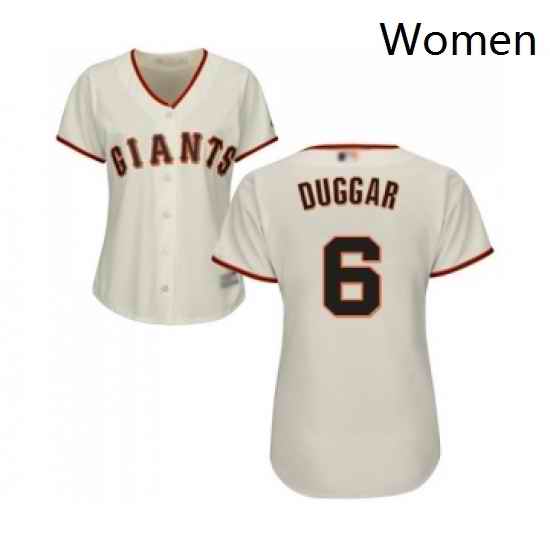 Womens San Francisco Giants 6 Steven Duggar Replica Cream Home Cool Base Baseball Jersey